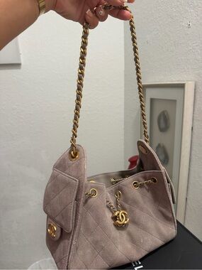 CHANEL hobo 25 mini Shoulder Bag with Gold Chain